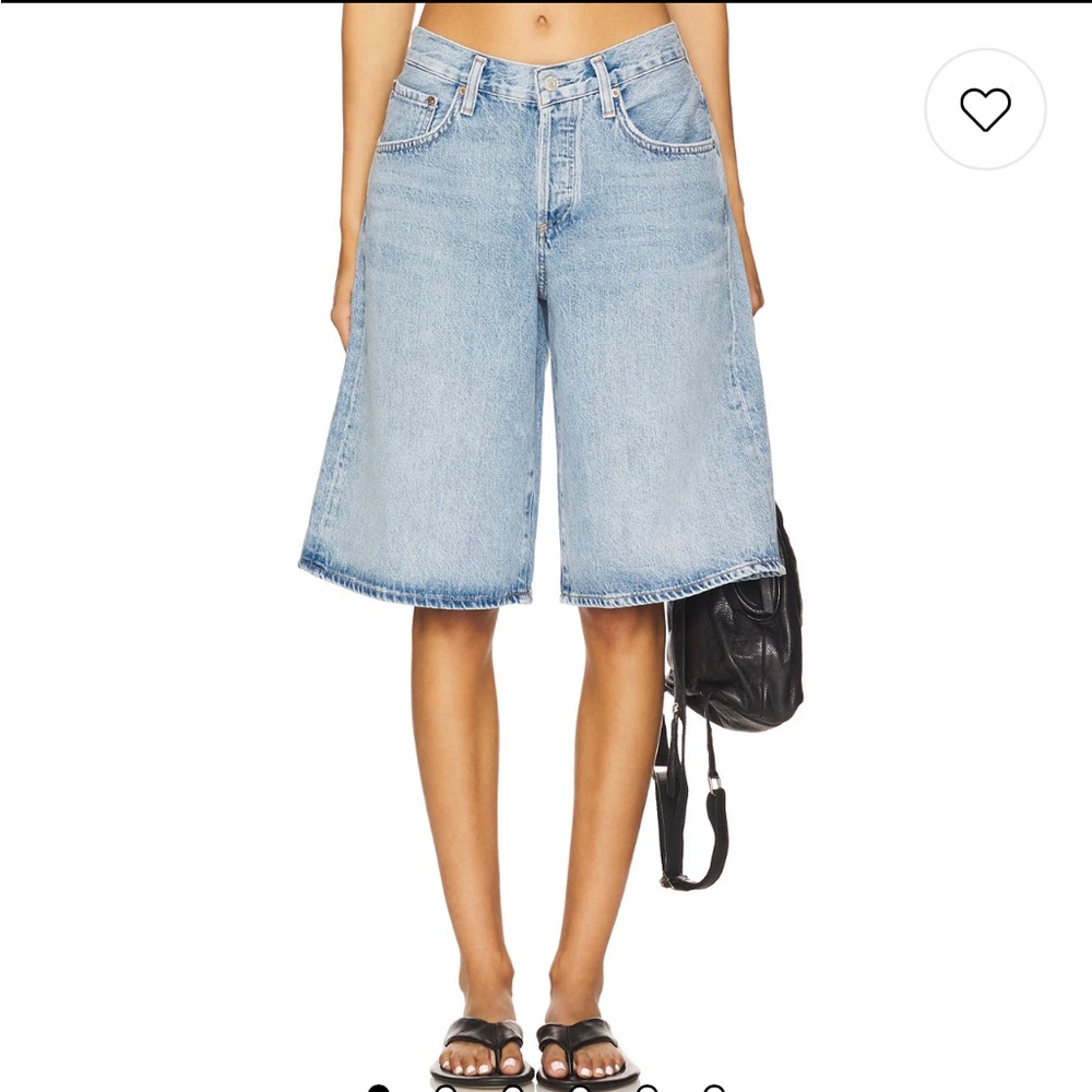 AGOLDE Baggy V Short in Prevail Blue Size 28